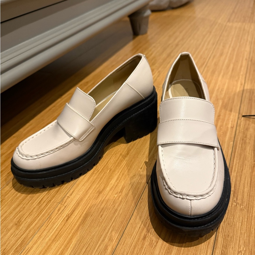 Michael Kors Cream Loafers with Black Soles